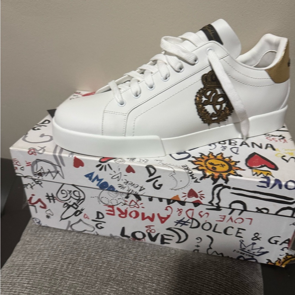 Dolce & Gabbana White Sneakers with Logo